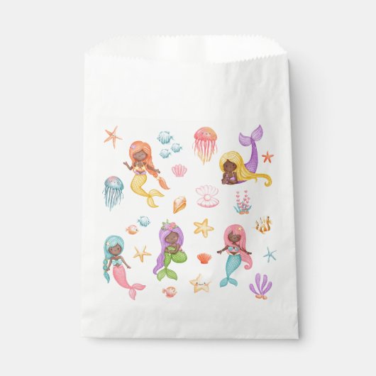 Sachets En Papier Anniversaire de Mermaid (Devant)