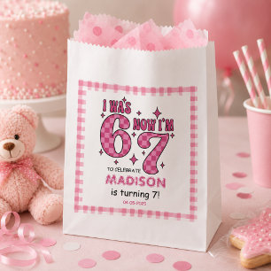Sachets En Papier Anniversaire drôle de 7 ans   Fête « J'avais 6 ans