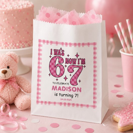 Sachets En Papier Anniversaire drôle de 7 ans | Fête « J'avais 6 ans