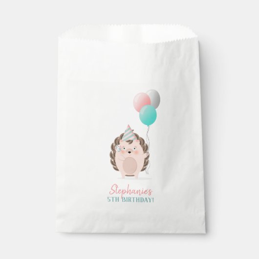 Sachets En Papier Anniversaire du Hérisson mignon (Devant)