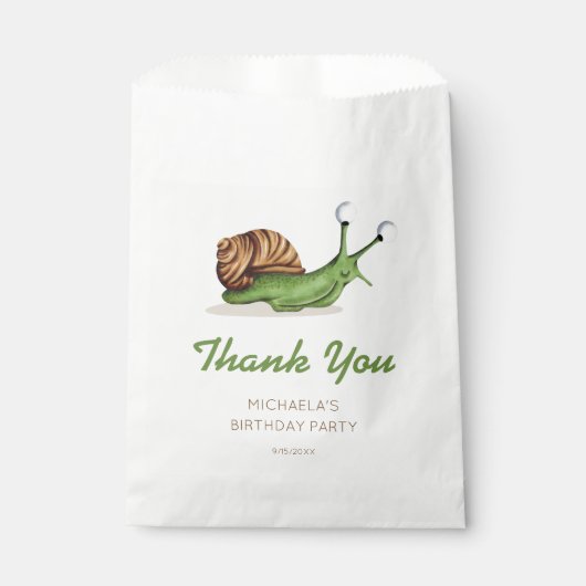 Sachets En Papier Anniversaire du mignon escargot (Devant)