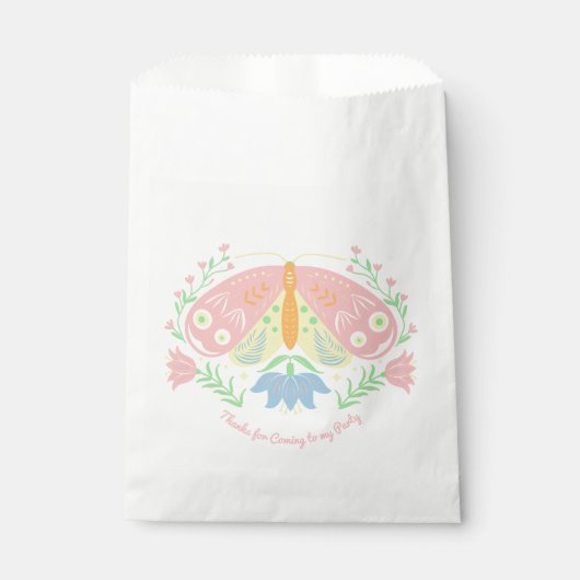 Sachets En Papier Anniversaire du papillon Boho (Devant)