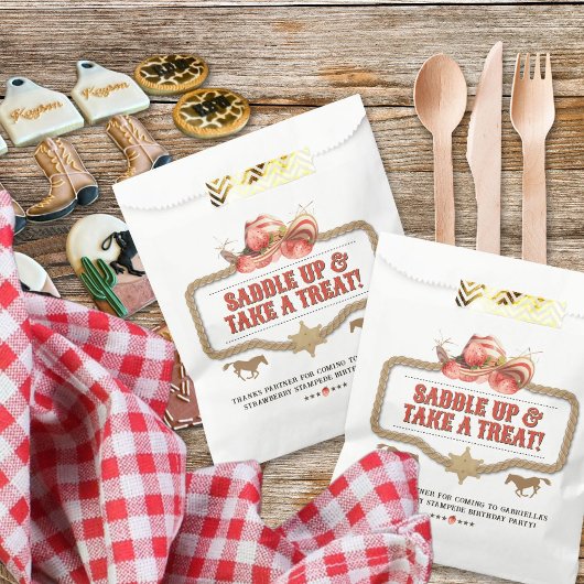 Sachets En Papier Anniversaire du Stampede fraise