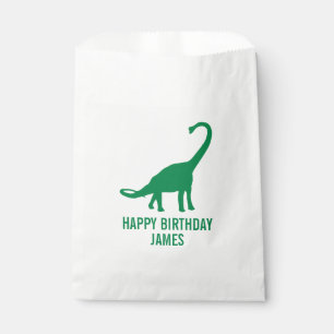 Sachets En Papier Anniversaire Goodie de silhouette de dinosaure de