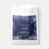 Sachets En Papier Anniversaire marine bleu argent parties scintillan (Devant)