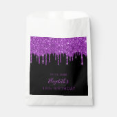 Sachets En Papier Anniversaire noir violet parties scintillant goutt (Devant)