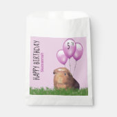 Sachets En Papier Anniversaire Personnalisé Cute Guinea Pig Purple B (Devant)