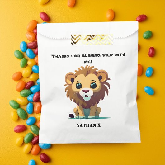 Sachets En Papier Anniversaire personnalisé du petit lion