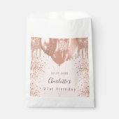Sachets En Papier Anniversaire rose or blush ballons rose (Devant)