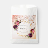 Sachets En Papier Anniversaire rose or rousse rose rose monogramme g (Devant)
