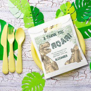 Sachets En Papier Anniversaire Rugissement de Dinosaure T-Rex Merci