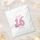Sachets En Papier Anniversaire seize ans | Rose (Coupé)