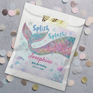Sachets En Papier Anniversaire sirène aquarelle colorée