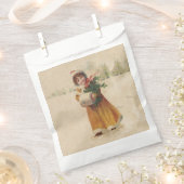 Sachets En Papier Antique Fille de Noël Enfant d'hiver (Coupé)