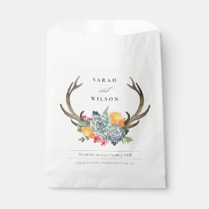 SACHETS EN PAPIER ANTLER BOHEMIAN ALLURE MARIAGE FLORAL SUCCULENT