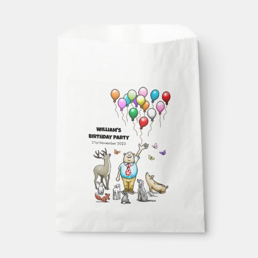 Sachets En Papier Appel à tous les animaux Anniversaire (Devant)