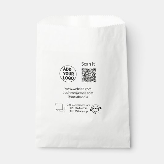 Sachets En Papier Appeler le texte du service client whatsapp Code Q (Devant)