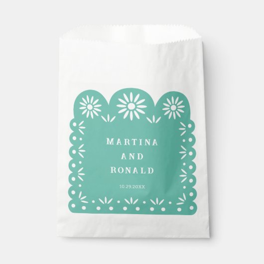 SACHETS EN PAPIER AQUA MEXICAIN PAPEL PICADO (Devant)