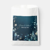 Sachets En Papier Aquamarine foncée et Mariage Floral bleu Turquoise (Devant)
