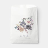 Sachets En Papier Aquarelle à fleurs pourpres Dusty Mariage personna (Devant)