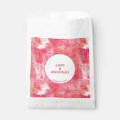 Sachets En Papier Aquarelle Abstraite moderne Mariage rose (Devant)