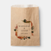 Sachets En Papier aquarelle automne feuillage monogramme merci (Devant)