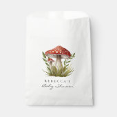 Sachets En Papier Aquarelle Baby shower champignon Woodland (Devant)
