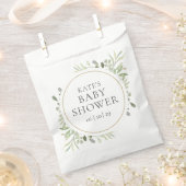 Sachets En Papier Aquarelle Baby shower verdoyant (Coupé)