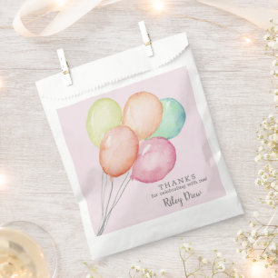 Sachets En Papier Aquarelle Balloon Bunch Girl Anniversaire