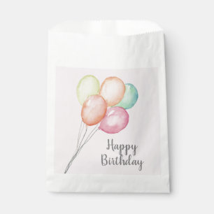 Sachets En Papier Aquarelle Balloon Bunch rose Anniversaire