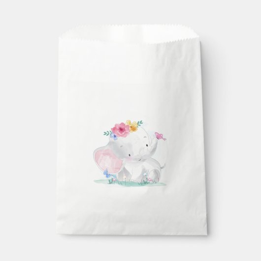 Sachets En Papier Aquarelle bébé éléphant (Devant)