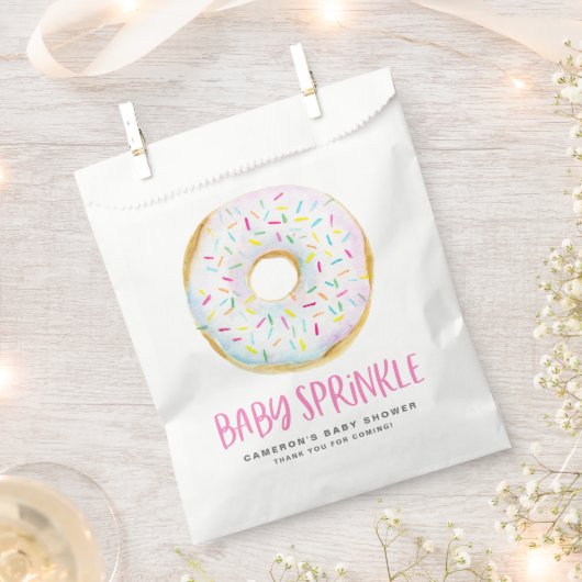 Sachets En Papier Aquarelle blanc laqué Donut Baby Sprinky (Coupé)