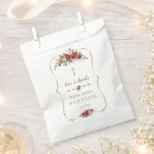 Sachets En Papier Aquarelle Blanc Rouge Poinsététie Or Baptême (Coupé)