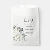 Sachets En Papier Aquarelle blanche ivoire Mariage floral (Devant)