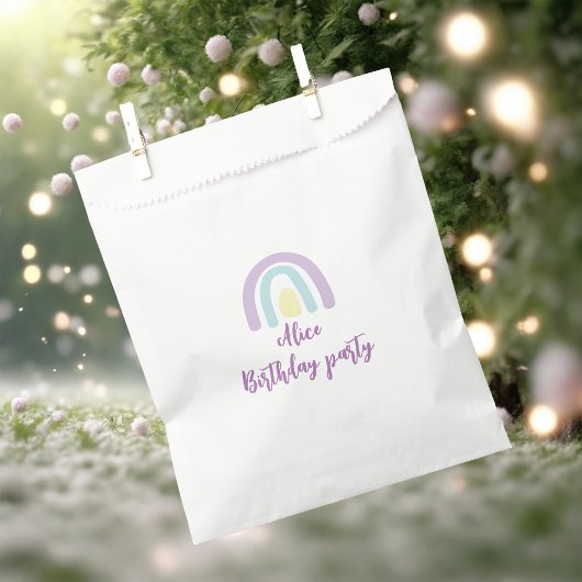 Sachets En Papier Aquarelle bleu bleu lilas jaune Anniversaire