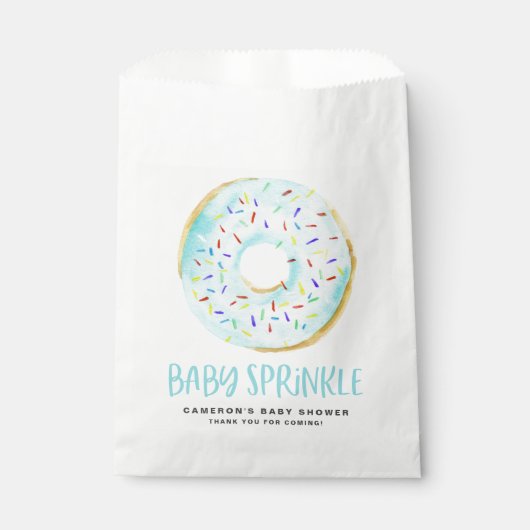 Sachets En Papier Aquarelle Bleu brillant Donut Bébé Parsemer (Devant)