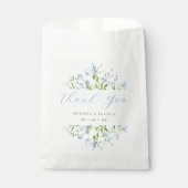 Sachets En Papier Aquarelle bleu clair Merci Floral Mariage (Devant)