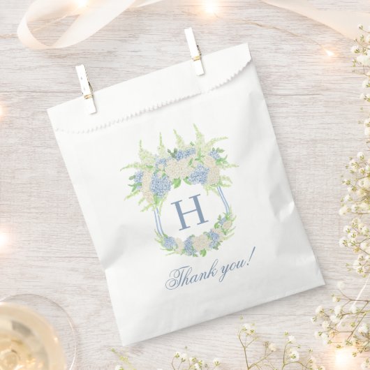 Sachets En Papier Aquarelle Bleu et Blanc Hydrangea Crest (Coupé)