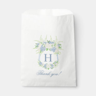 Sachets En Papier Aquarelle Bleu et Blanc Hydrangea Crest