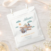 Sachets En Papier Aquarelle bleu et vert avion fête d'anniversaire (Coupé)