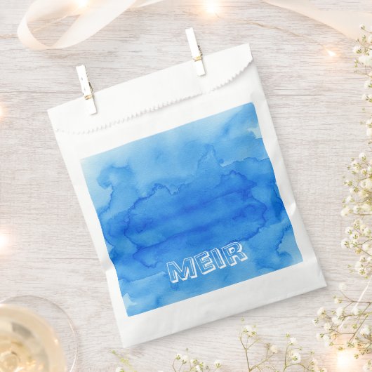 Sachets En Papier Aquarelle bleu haut-sherin pour sac (Coupé)