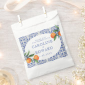 Sachets En Papier Aquarelle bleu Mariage méditerranéen (Coupé)