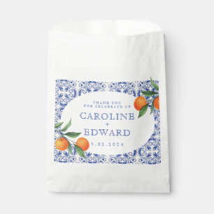 Sachets En Papier Aquarelle bleu Mariage méditerranéen