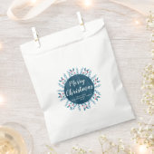 Sachets En Papier Aquarelle bleue de Noël personnalisée Floral (Coupé)