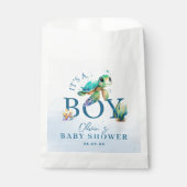 Sachets En Papier Aquarelle bleue sous le Baby shower marin (Devant)