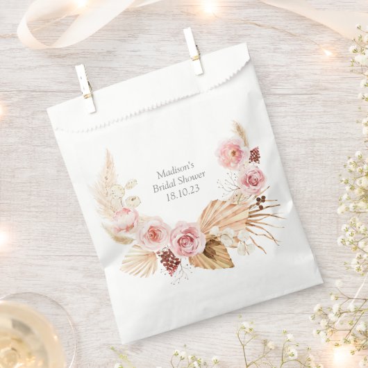 Sachets En Papier Aquarelle Boho Floral Pampas Grass Fête des mariée (Coupé)