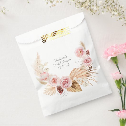 Sachets En Papier Aquarelle Boho Floral Pampas Grass Fête des mariée (Scellé)