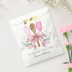 Sachets En Papier Aquarelle Boulangerie Ustensiles Pink Bow Personna