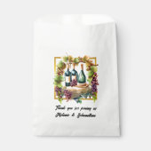 Sachets En Papier Aquarelle bouteilles de vin raisin vignoble (Devant)