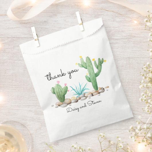 Sachets En Papier Aquarelle Cactus (Coupé)